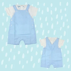 Azzurro - Completo t-shirt  e salopette