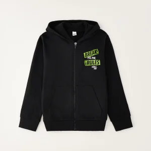 RULE BREAKER - Felpa c/zip e cappuccio