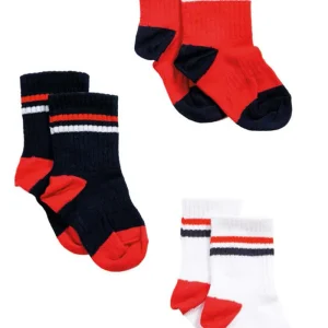 3 paia calzino in cotone mercerizzato con polso rigato