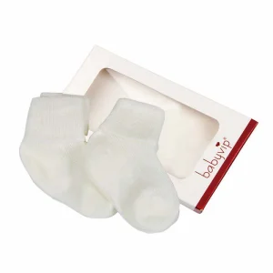 2 paia primo calzino neonato con risvolto  in cotone caldo