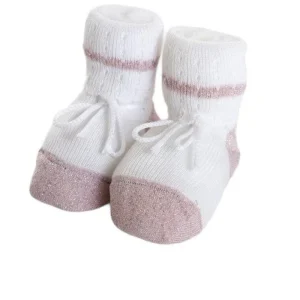 Scarpina neonato in lurex e cotone mercerizzato