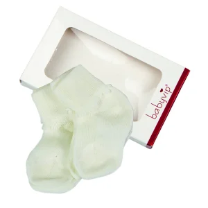 2 paia primo calzino neonata con risvolto in cotone