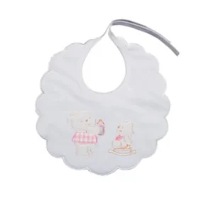 Bavaglino in cotone con ricamo