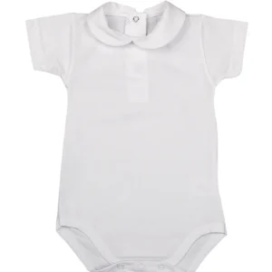Body mezza manica in cotone elasticizzato con colletto