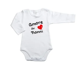 Body manica lunga con stampa "Amore dei nonni"
