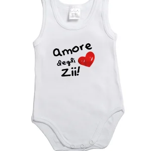 Body spalla larga con stampa "Amore dei Zii"