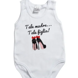 Body spalla larga in cotone con stampa "Tale madre...Tale figlia!"