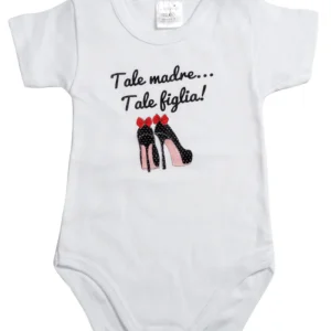 Body mezza manica in cotone con stampa "Tale madre...Tale figlia!"