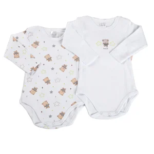 2 Body manica lunga con bottoni su spalla in cotone caldo