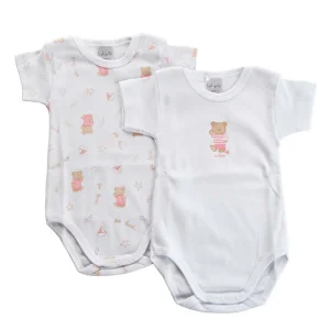 2 Body mezza manica in cotone con stampa