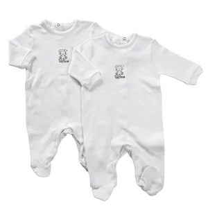 2 Tutine neonato/a in caldo cotone con stampa silver