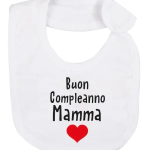 Bavetta in cotone con stampa "Buon compleanno Mamma"