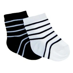 2 paia calzino corto in cotone mercerizzato fantasia rigata
