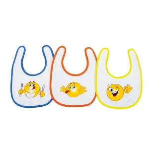 3 Bavette stampate in doppia spugna con strato interno impermeabile e chiusura a strappo