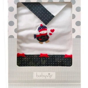 Set lenzuola 3 pezzi per carrozzina e culletta con pupazzetto e fiocchi