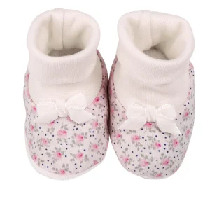 Scarpine in vellutino fantasia provenzale con nodino in velluto