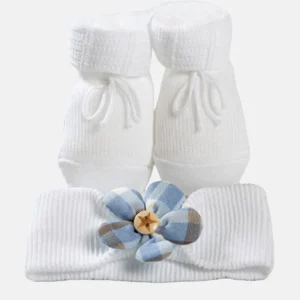 Set Scarpina neonato con fascia in cotone