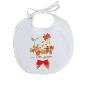 Bavetta in in tela di cotone con stampa e nodino