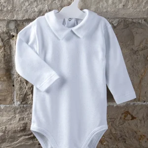 Body neonato/a manica lunga con colletto a punta in cotone caldo