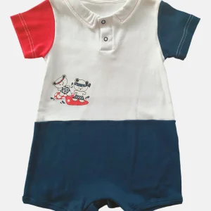 Pagliaccetto mezza manica in cotone con stampa orsetti