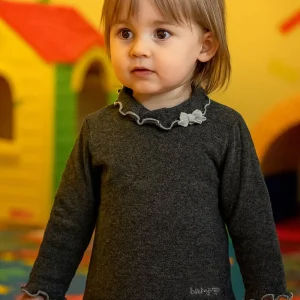Lupetto bimba in caldo cotone con fiocchettino e strass