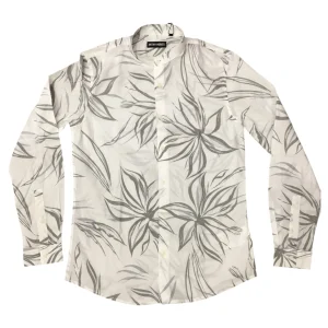 Camicia Verde Salvia Palme | Collo alla Coreana