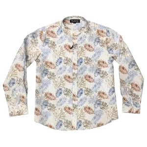 Camicia Floreale | Collo alla Coreana - Palme Colorate