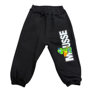 Pantalone Felpa Nero con Logo | Cotone Garzato