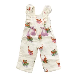 Salopette bianca con fiocchi e tigri Gingersnaps bambina