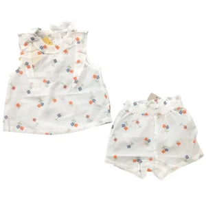 Completo ricamato bianco Gingersnaps con canotta e short