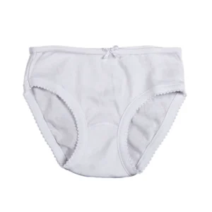 4 Slip Bimba con croquette e nodino - 100% cotone costina
