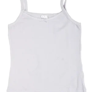 2 Canotte Bimba spalla stretta con croquette e nodino - 100% cotone costina