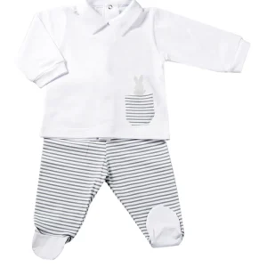 Completo 2 pezzi  con taschino e stampa coniglietto.