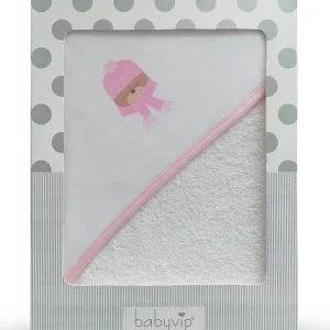 Accappatoio in spugna con stampa e profili in contrasto