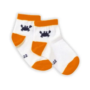 Calzino corto in cotone con granchietto