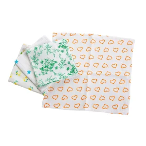 4 Mussole asciugamano da bagno per neonato in 100% cotone