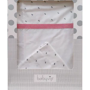 Set lenzuola 3 pezzi per carrozzina e culletta con ancore