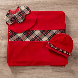 Copertina in ciniglia con inserto scozzese