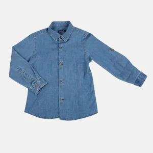 Camicia manica lunga in tela jeans