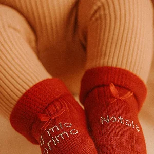 Scarpine in caldo cotone con strass "ll mio primo Natale"