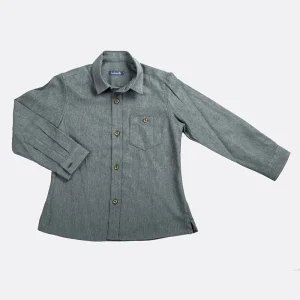 Camicia manica lunga in cotone con stampa sul retro