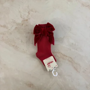 Condor Calzini alti con fiocco in Velluto