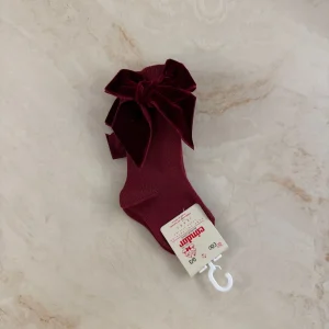 Condor Calzini alti con fiocco in Velluto