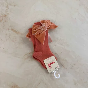 Condor Calzini alti con fiocco in Velluto