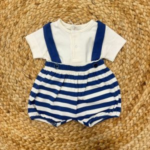 Lalalù Salopette con magliettina A righe