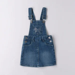 LOVELY GIRL - Gonna Salopette Denim c/strass